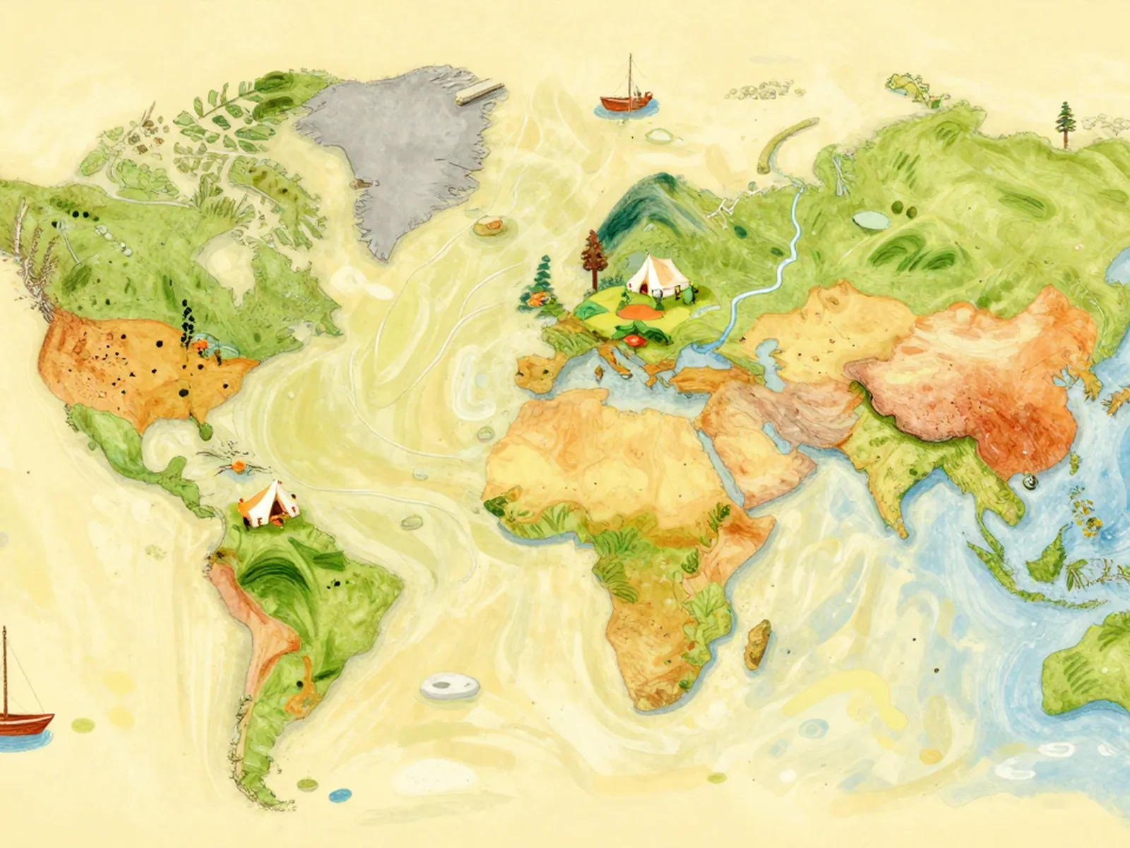An illustrated map of ancient lands